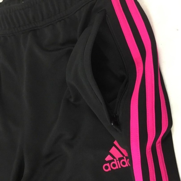 Adidas Girls Youth Soccer Black and Pink Sweatpants, Size Youth Large - Picture 5 of 8